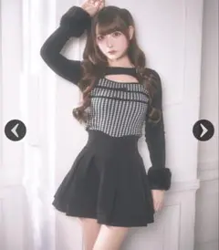 ミシェルマカロン チェックパイピングニットワンピ - メルカリ