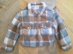 ZARA チェック柄フリースジャケット 11-12