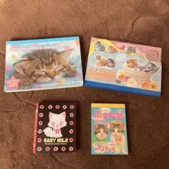 猫のイラスト付きメモ帳セット