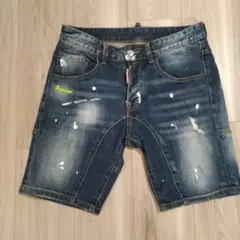 DSQUARED2 デニム ハーフパンツ ショート ダメージ加工 44 DSQUARED2 美品 ディースクエアード デニム ショートパンツ