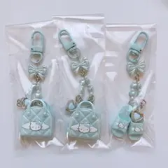 ハローキティ シークレットキーホルダー ミニチュアキルト ブルー 水色 セット