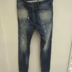 美品DIESEL SPENDER 30インチダメージ加工 ブルー デニムパンツ