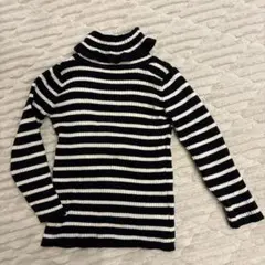 hranshes タートルネックセーター 黒白ストライプ
