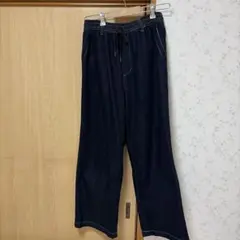 ひんやりストレートデニム　インディゴ　スタディオクリップ