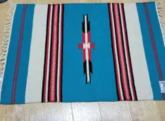 アジアンテイスト　ラグマット　ターコイズブルー