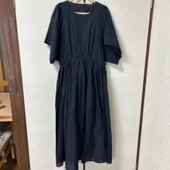 AMERICAN HOLIC ネイビー 半袖 ロングワンピース ウエストゴム