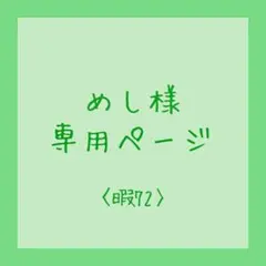 めし様 専用ページ