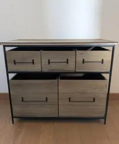 木製 アイアンウッド5ドロワーマルチラック 収納棚 ウッドキャビネット