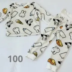 ミッフィ　フリース　パジャマセット 100cm もこもこパジャマ　冬