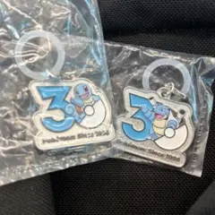 Pokemonポケモン 30周年メタルチャームマスコット ゼニガメ&カメックス