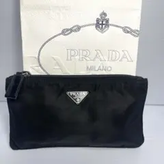 PRADA プラダ 薄型ナイロンポーチ 化粧ポーチ 小物入れ ブラック