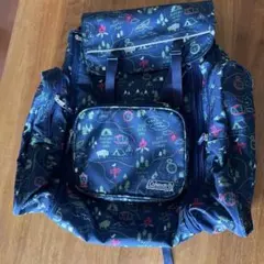 美品Coleman キャンプテーマリュック ネイビー