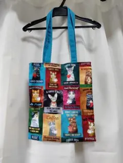 猫柄バッグ　USＡコットン Ａ４サイズ