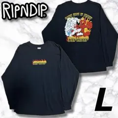 [人気希少] RIPNDIP リップンディップ　長袖Tシャツ 天使vs悪魔 黒