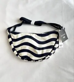 【新品未使用】ユニクロxマリメッコ　ラウンドミニショルダーバッグ　波ボーダー柄