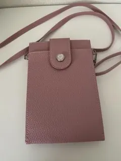 スマホショルダー　ピンク　カード入れ取り外し可