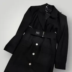 新品タグ付 YN-SHUZE ロングコート チェーンベルト モード 黒 M