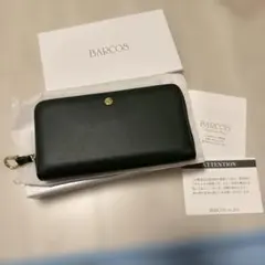 新品　未使用　BARCOS 長財布 グリーン ラウンドファスナー　レザーのサムネイル
