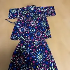 くろわっさんすべべ　花火柄　甚平 90cm