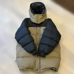 美品　ファーストダウン ダウン ジャケット ブラックブラウン メンズ XL