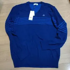 Calvin Klein ネイビー Vネックセーター 新品タグ付き