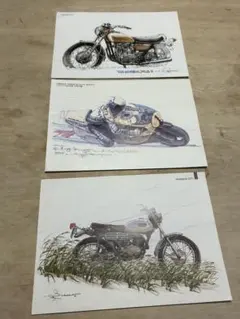 メグロZ7 写真（A3サイズ・額付き） 500ccオートバイ昭和30年代