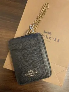 COACH ブラック レザー カードケース