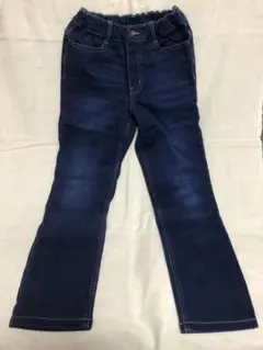 GU 暖パン ダークブルー ストレートデニム　裏起毛　サイズ140