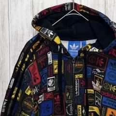 【ゴウ君様 専用】アディダス 総柄 トラックジャケット ブランド ロゴ刺繍 M