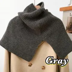 値下げ！ グレー ニット ネックウォーマー タートル ープ マフラー