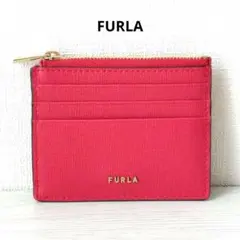 未使用級✨️FURLA　カードケース　コインケース　レッド　本革　現行ロゴ