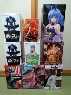 まとめ売り　人気プライズ　ナルト・リューク・初音ミク・ロキシー　など　９点セット