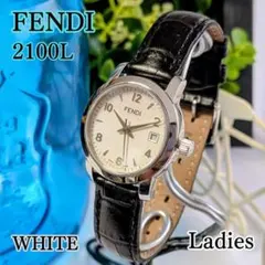 美品 FENDIフェンディ レディース腕時計2100Lホワイト白 箱付き ローマのサムネイル