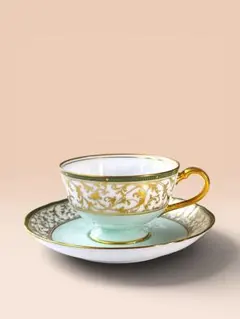 オールドノリタケ ミントグリーン地 がちょう文 アールデコ