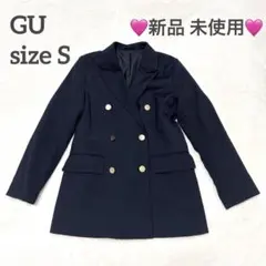 GU ダブルブレスト ブレザー S 紺 ブレザー 金ボタン アウター ネイビー