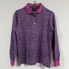 トラサルディ スポーツ 長袖 ポロシャツ 総柄 ピンク サイズ L