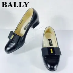 BALLY レザーパンプス ブラック リボン 3E幅広のサムネイル