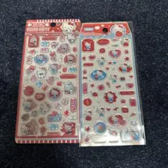 サンリオキティボンボンドロップシールと3Dシール2枚セット☆。.:＊・゜