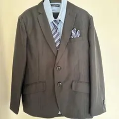 子供用スーツ 150cm ダークグレーブルーシャツネクタイパンツ4点セット