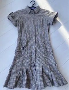 バーバリーブルーレーベル 正統ノバチェック半袖ワンピース 36