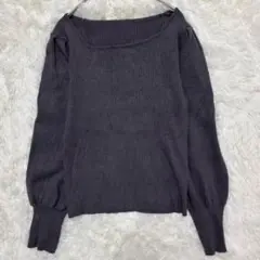 グレイル リブニット バルーン袖 グレー L 上品　美シルエット　フェミニン