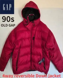 90年代 OLD GAP ダウンジャケット リバーシブル 赤×黒 美品 XS