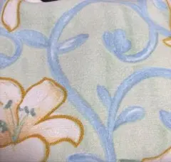 花柄綿毛布・淡いグリーン系