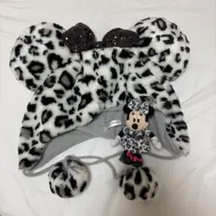 ミニーマウス ヒョウ柄　ファンキャップ　ぬいぐるみ
