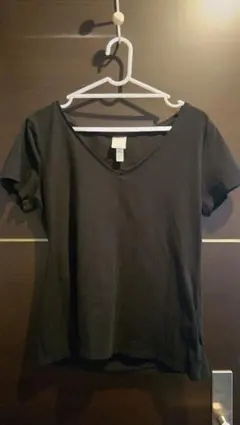 H&M BASICS ブラック Vネック 半袖Tシャツ L ダンスやヨガなどにのサムネイル