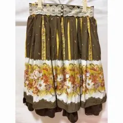 アクシーズファム　axes femme フレアスカート　花柄