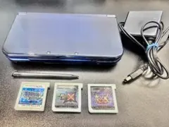 【美品】Newニンテンドー3DS LL ブルー ＋ソフト3本 (ポケモンAS他)