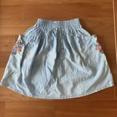 「未使用品」BON TON 刺繍付きライトブルースカート 12のサムネイル