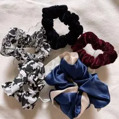 ヘアー シュシュ 5個セット カラー豊富 ヘアアクセ