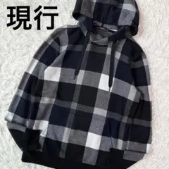 現行/極美品✨ブラックレーベルクレストブリッジ パーカー チェック プルオーバー